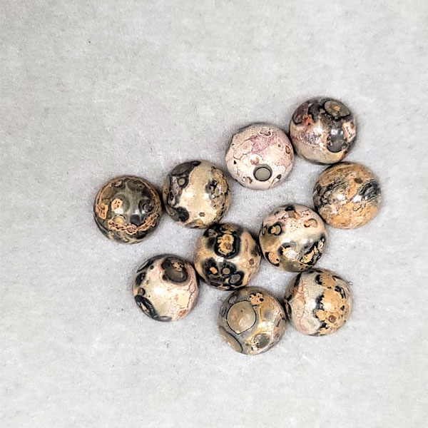 10MM ROUND CABOCHON LEOPARD SKIN(10PCS/BAG)